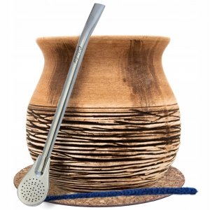 Zestaw do Yerba Mate Matero Tykwa Anciento + Bombilla INOX 19cm