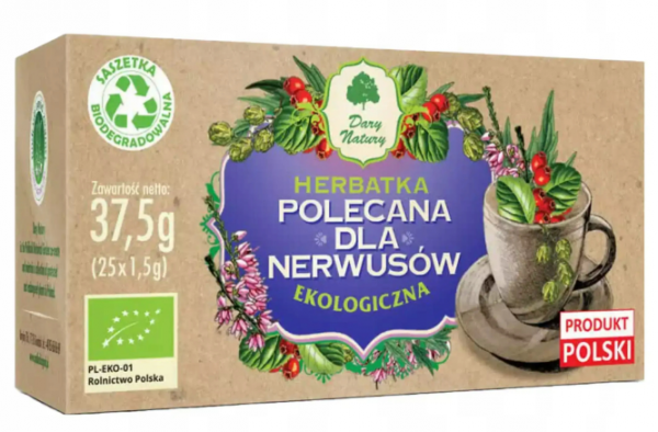 HERBATKA DLA NERWUSÓW BIO (25 x 1,5 g) DARY NATURY