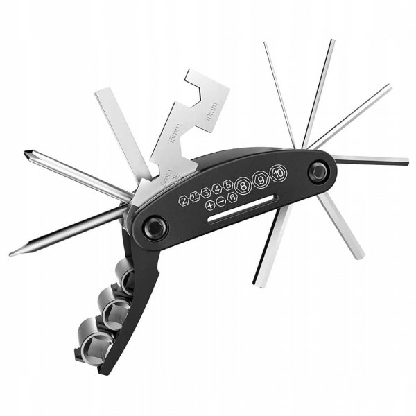 Multitool Rowerowy 16w1 Zestaw Kluczy Rowerowych Imbus Klucz Płaski