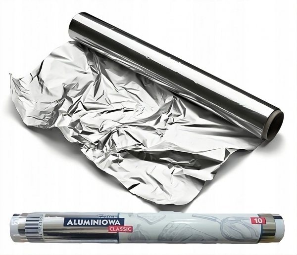 Folia Aluminiowa Classic 10 m Srebrna do Pieczenia Grillowania Mrożenia