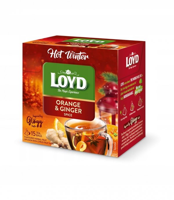 Zimowa Herbata Rozgrzewająca Pomarańcza Imbir Kardamon Goździki 20T LOYD