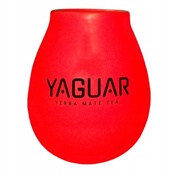 Matero Ceramiczne Czerwone Yaguar do Yerba Mate