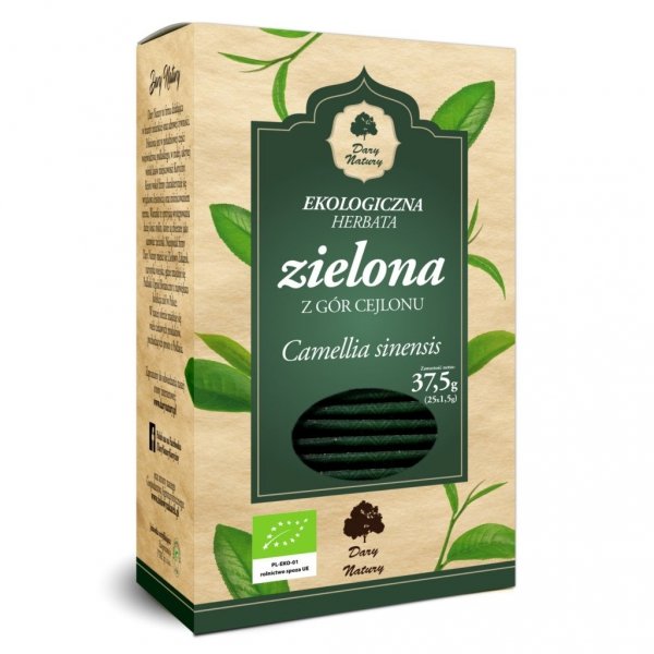 Herbata Zielona Cejlońska Bio (25 x 1,5 g) Dary Natury