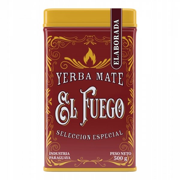 Yerbera Puszka z yerba mate El Fuego Elaborada 0,5 kg