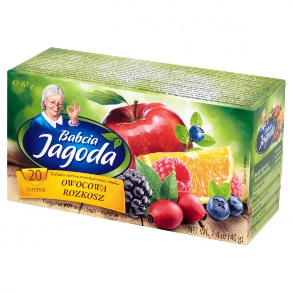 Herbata Owocowa Rozkosz Pomarańcza Jabłko Aronia Malina 20t. Babcia Jagoda