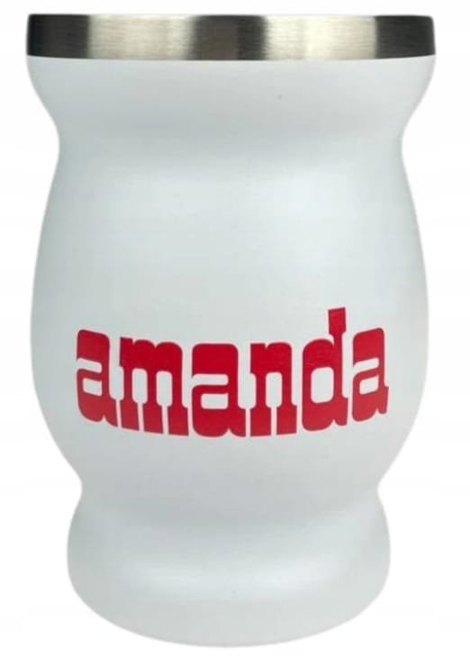 Matero do Yerba Mate Un Acero 2.0 Amanda INOX Blanco