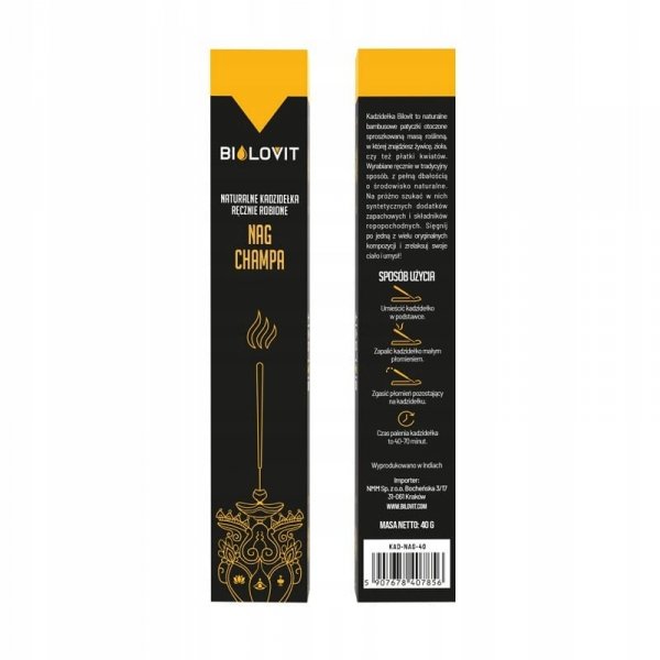 Kadzidełka Naturalne Indyjskie Nag Champa Bilovit 40g