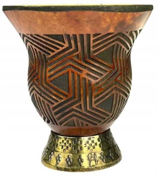 Matero Porongo Cuia Zdobiona INOX Chimarrao Pampa Laser - Do Yerba Mate