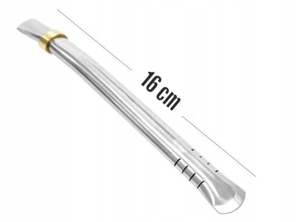 Bombilla SALTA inox do yerba mate 16cm, pierścień