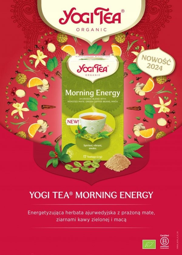 HERBATA Ekologiczna Poranna energia MORNING ENERGY BIO (17 x 2,1g) YOGI TEA