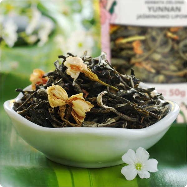 HERBATA ZIELONA Mojo Tea YUNNAN JAŚMINOWO LIPOWY PYSZNA 50g Jaśmin Lipa