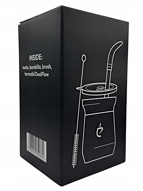 REWOLUCYJNY zestaw yerba mate Termolid DualFlow Black PRO: matero, bombilla