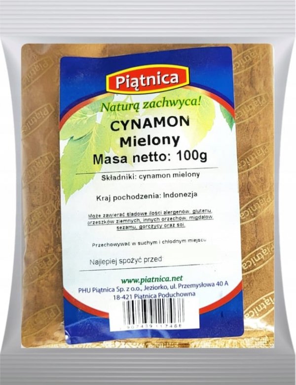 CYNAMON MIELONY NATURALNY 100g PIĄTNICA CYNAMON AROMATYCZNY MIELONY