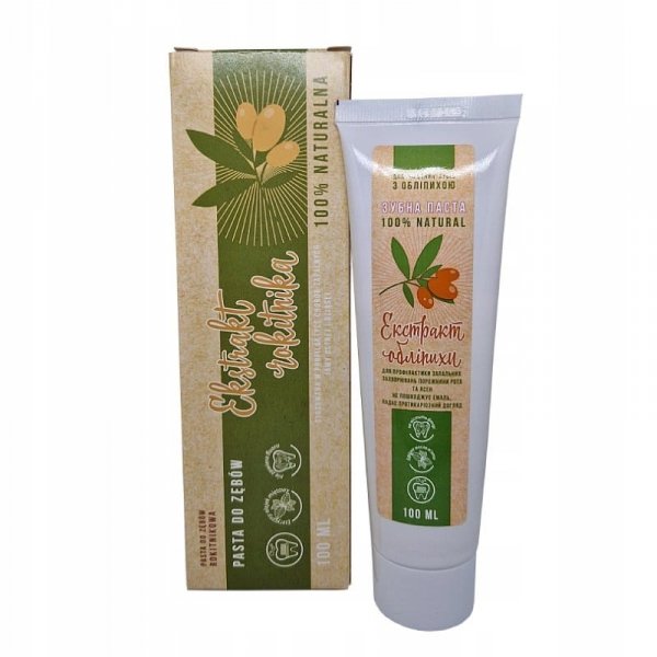 Pasta do zębów BEZ FLUORU Ekstrakt rokitnika 100ml LekoPro Bez SLES