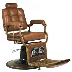 Gabbiano fotel barberski Boss Old Leather jasnobrązowy