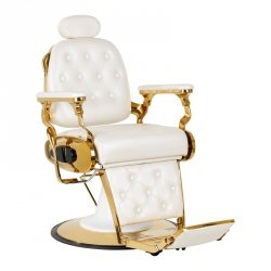 Gabbiano fotel barberski Francesco Gold biały