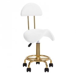 Taboret kosmetyczny 6001-G złoto - biały 2 gat.