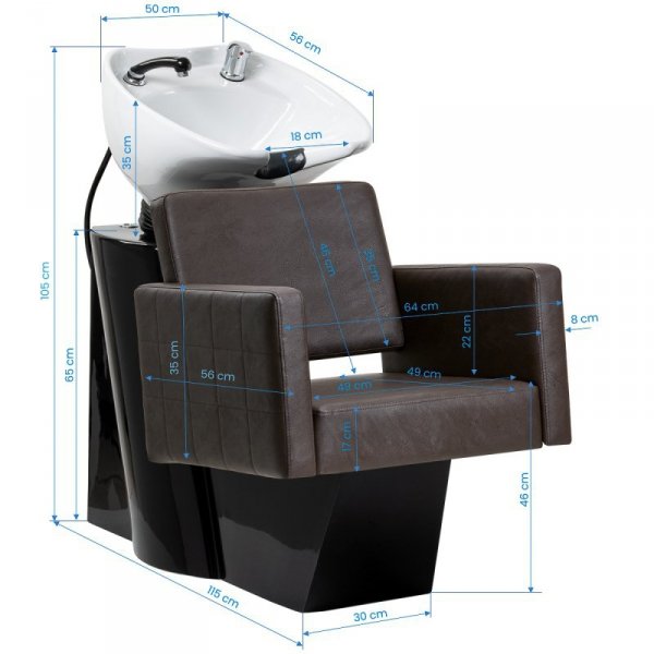 Myjnia fryzjerska Gabbiano Ankara brązowa