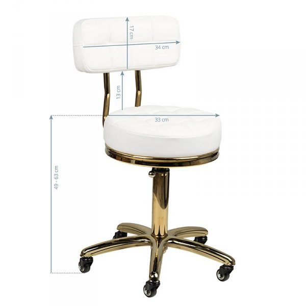 Taboret kosmetyczny Gold AM-961 biały