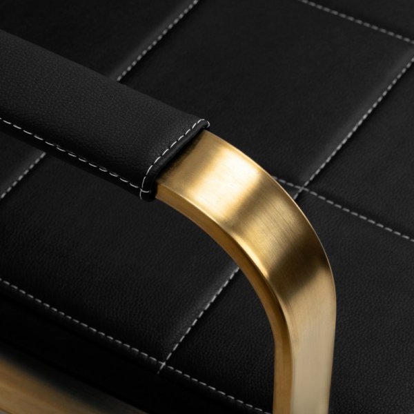 Gabbiano Sofa do poczekalni Avila złoto czarna