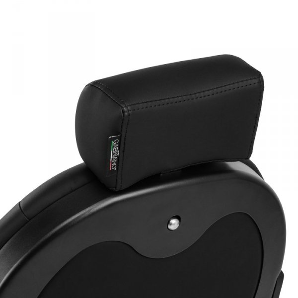 Fotel barberski Gabbiano Niccolo czarny z czarną podstawą