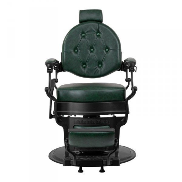 Gabbiano fotel barberski President zielony z czarną ramą