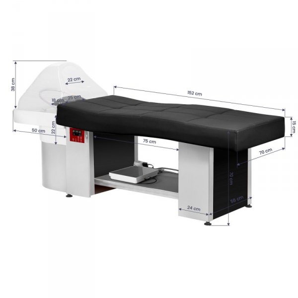 Myjnia fryzjerska z leżanką Head Spa Gabbiano 017 czarna