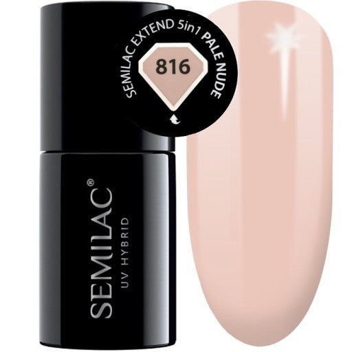 SEMILAC 816 EXTEND 5W1 PALE NUDE LAKIER HYBRYDOWY