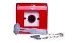 Przycisk przeciwpożarowy natynkowy 1Z czerwony z młotkiem OP1-W01-A10-M