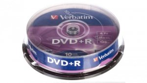 Płyta DVD+R VERBATIM 4,7GB x16 MATT SILVER /CAKE 10szt./