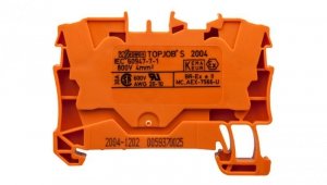 Złączka szynowa 2-przewodowa 4mm2 pomarańczowa 2004-1202 TOPJOBS