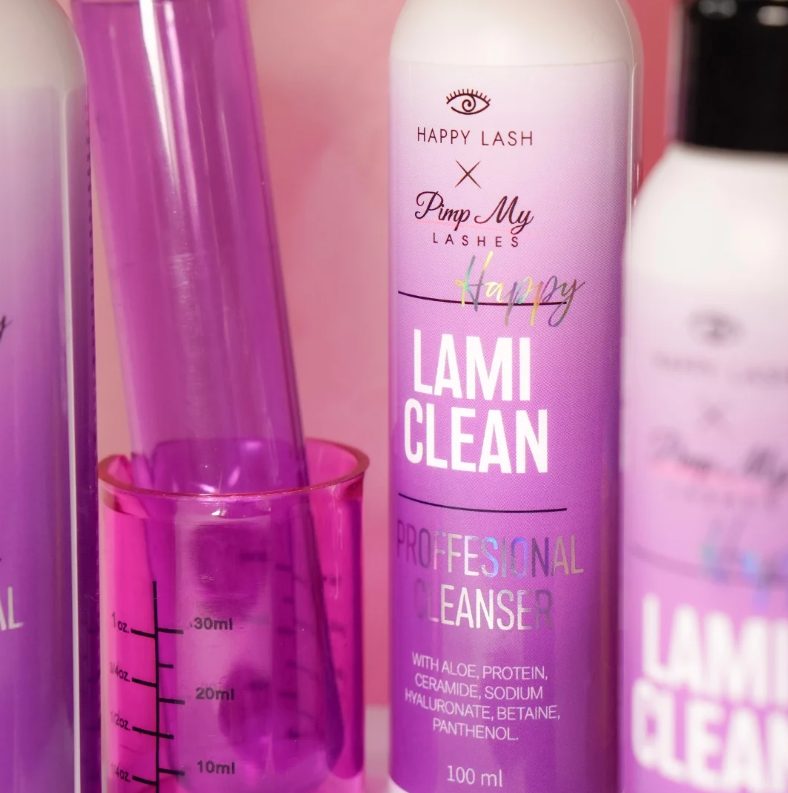 Profesjonalny Preparat po laminacji rzęs i brwi Happy Lami Clean 100ml Pimp My Lashes x HAPPY LASH