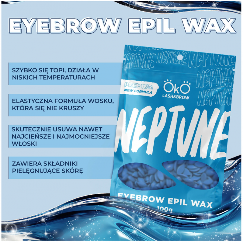 Wosk do depilacji brwi Neptune, 100 g OKO