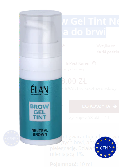 Brow Gel Tint Neutral Brown farba do brwi ELAN