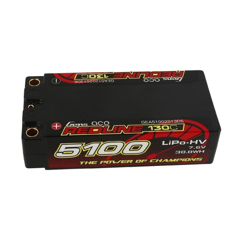 Gens Ace : Accus Lipo Redline HV 7.6V-140C-6100mAh 2S Low Profile Gea61002s14d5 6928493310953