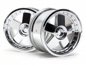 GT 5 WHEEL CHROME (83X56MM/2PCS)