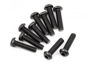 BUTTON HEAD SCREW M2.5x10mm (HEX SOCKET/10pcs)