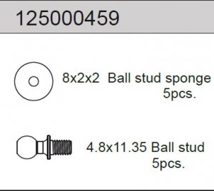 Ball stud short 4.8x11.35 (5) 2WD 