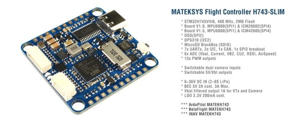 MATEK H743-SLIM V3 Flight Controller 