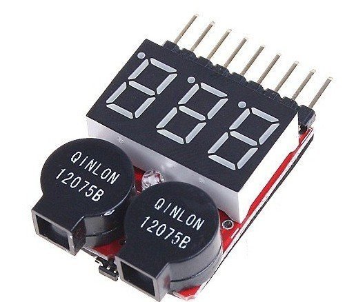 Tester pakietów LiPo/Li-Ion/LiMn/LiFe 1-8S z głośnym alarmem i LED