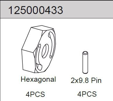Hex w. Pin (4) 2WD 