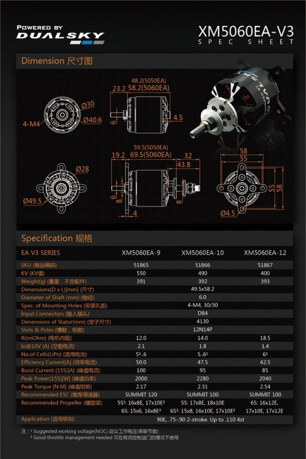 Silnik bezszczotkowy DUALSKY XM5060EA-9 V3 550kV