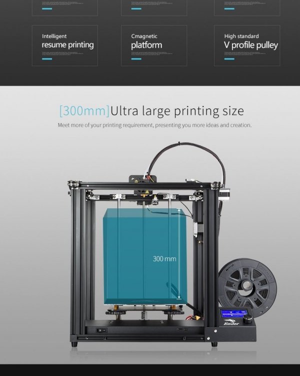 DRUKARKA 3D DIY Ender-5 CREALITY zestaw drukarki do samodzielnego złożenia / rozmiar wydruku 220*220*300mm