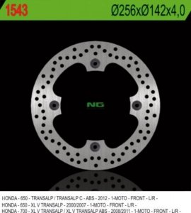 NG1543 TARCZA HAMULCOWA HONDA XL 650V TRANSALP (00-07), XL 700V / ABS TRANSALP (08-11) (256X142X4,0) (4X10,5MM)