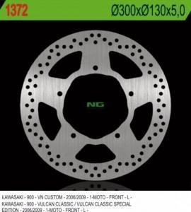 NG1372 TARCZA HAMULCOWA KAWASAKI VN 900 CLASSIC/CUSTOM (06-09) (300X130X5MM) 5 OTWORÓW O ŚR.10,5