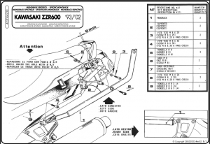 Kappa K4230 mocowanie centralne do ZZR 600 (93>01)