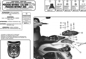 GIVI STELAŻ KUFRA CENTRALNEGO MONOLOCK - PIAGGIO