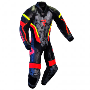 Kombinezon Motocyklowy Jednoczęściowy Junior Rebelhorn Rebel Black Flo Red Flo Yellow