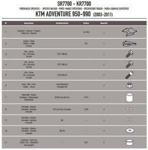 Kappa KR7700 Stelażcentralny Ktm Adventure 950/990 (03-11)