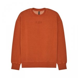 FOX BLUZA  WORDMARK OVERSIZED FLEECE CREW COGNAC